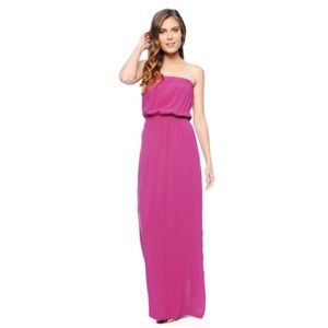 Pink strapless splendid maxi dress